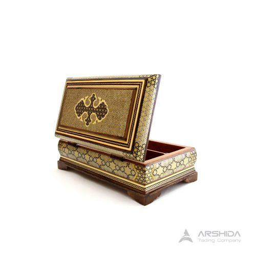 arshidacraft peactures28 500x500 - Khatam Kari spoon and fork box with gilding design