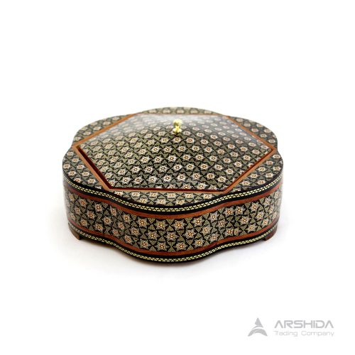 arshidacraft peactures36 500x500 - Khatam Kari chocolate with gilding design