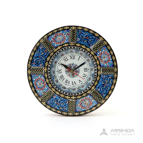 arshidacraft peactures38 500x500 - Round gilded Khatam Kari watch