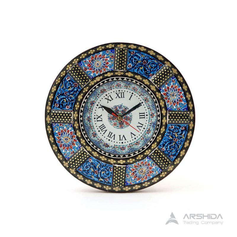 arshidacraft peactures38 800x800 - Round gilded Khatam Kari watch