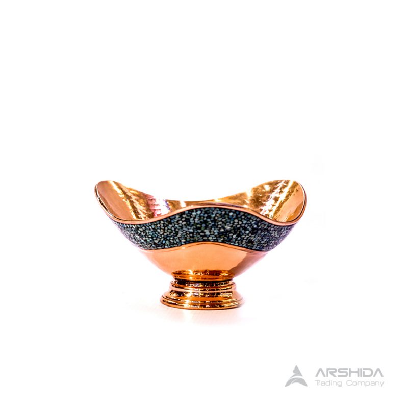 arshidacraft peactures47 800x800 - Turquoise short-stemmed kashkul with a traditional and stylish design made of copper