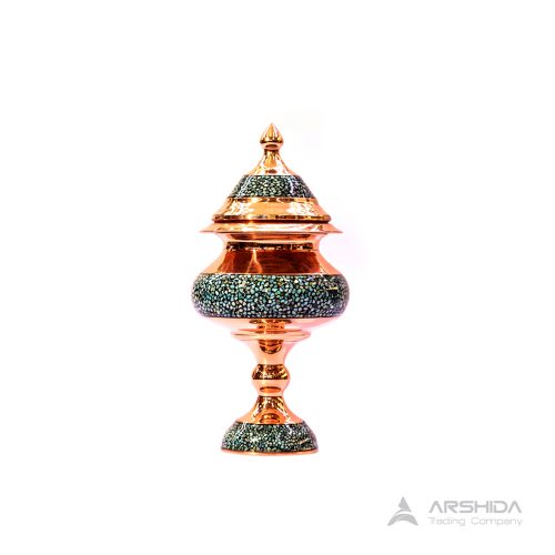 arshidacraft peactures48 500x500 - Traditional turquoise chocolate shaker with stand